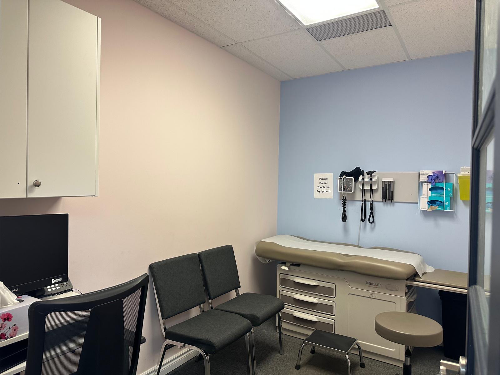 Bright, fully equipped examination room at Thompson Square Medical Centre
