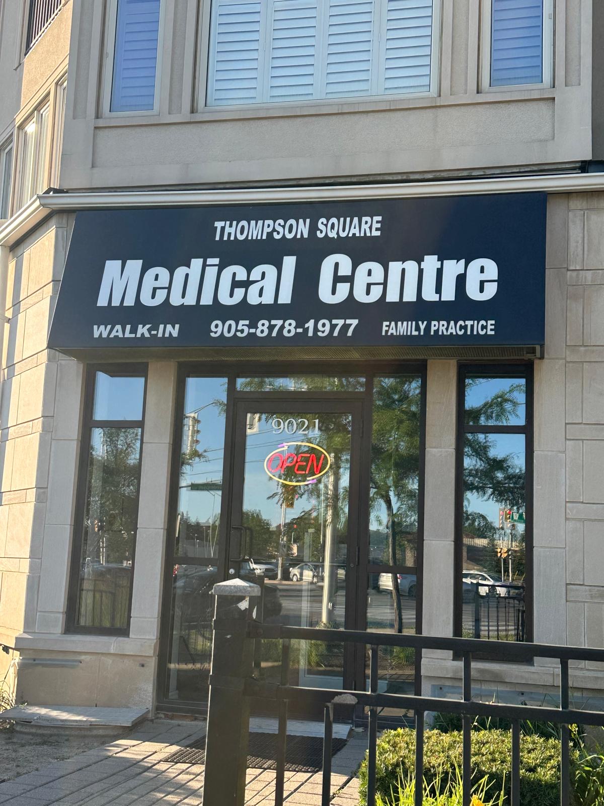 Thompson Square Medical Centre storefront at 9021 Derry Rd, Milton